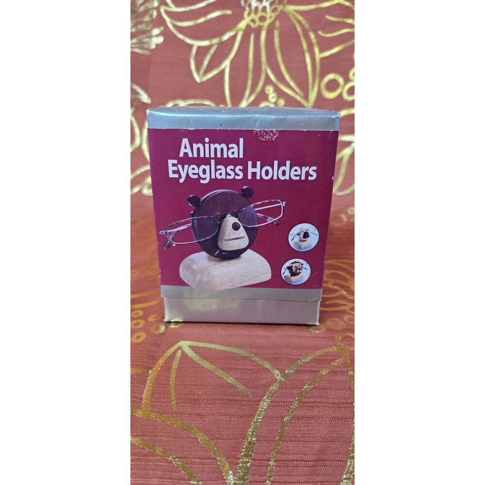 NEW 5th Avenue Animal Wooden Eyeglass Holder Nightstand Bear Design